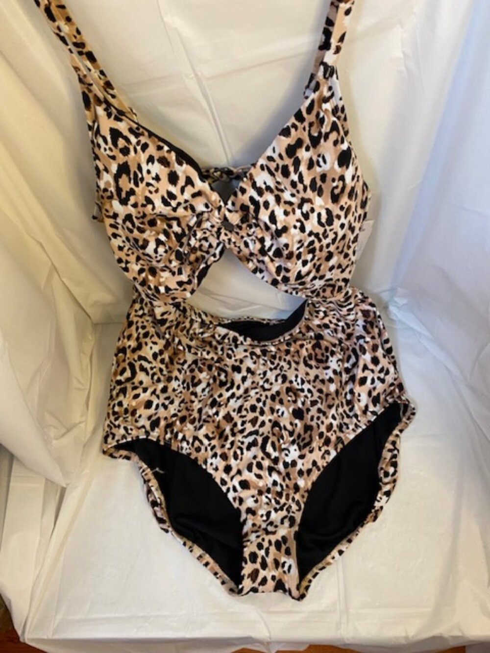 NWT! Leopard Print High-Waist Swim Suit